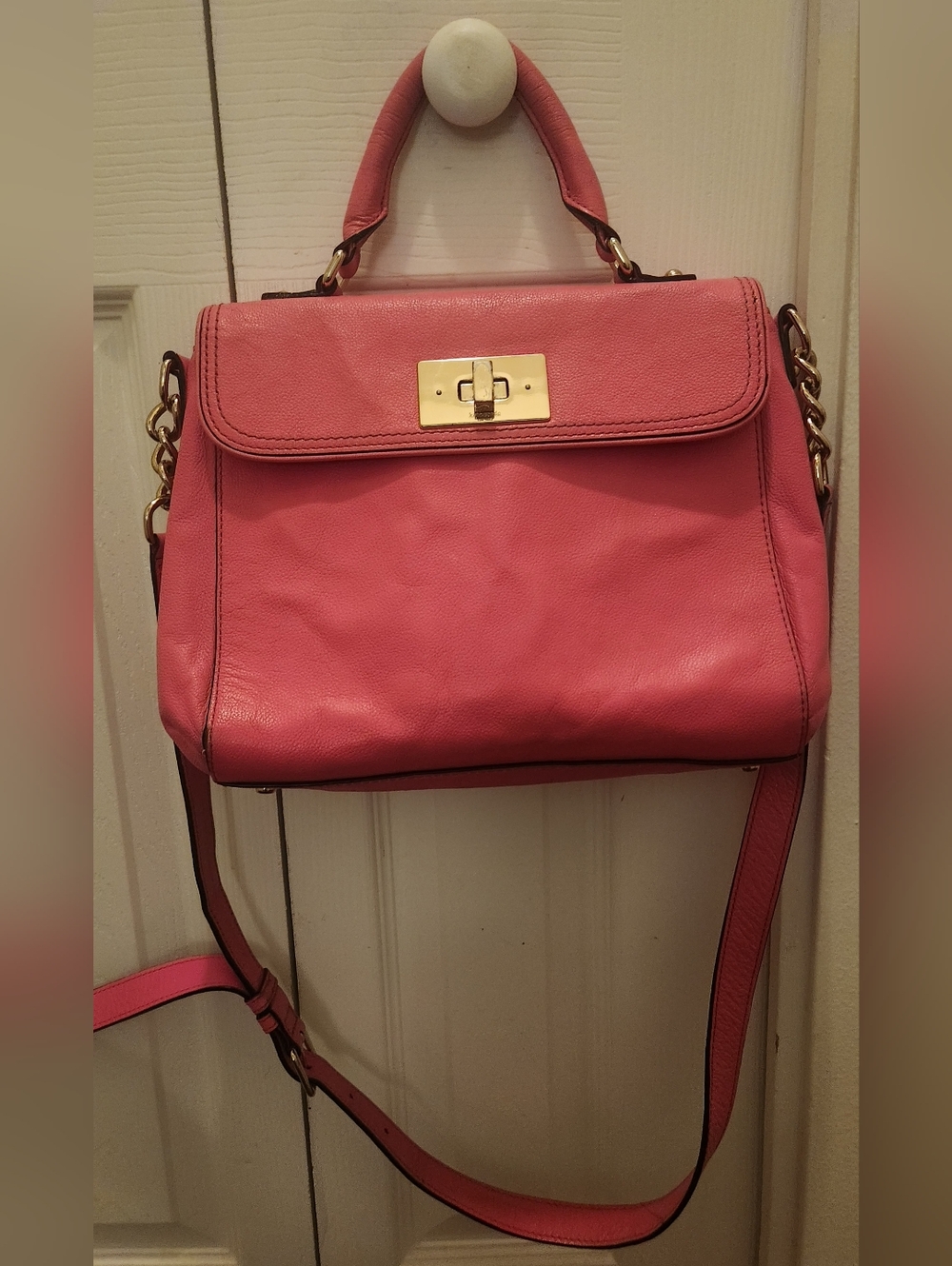Kate Spade Pink Leather Top-Handle Shoulder Bag Vintage Great Condition!